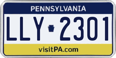 PA license plate LLY2301