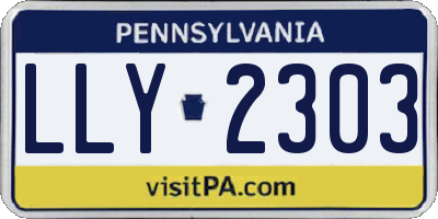 PA license plate LLY2303