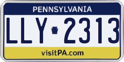 PA license plate LLY2313