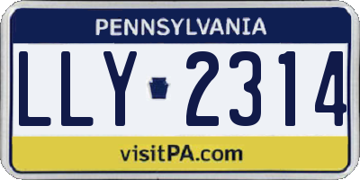 PA license plate LLY2314