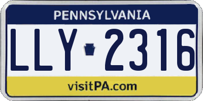 PA license plate LLY2316
