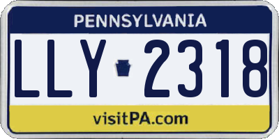 PA license plate LLY2318