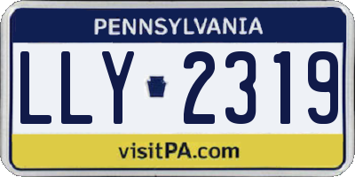 PA license plate LLY2319