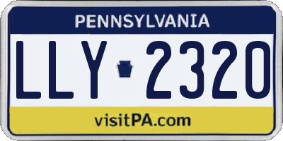 PA license plate LLY2320