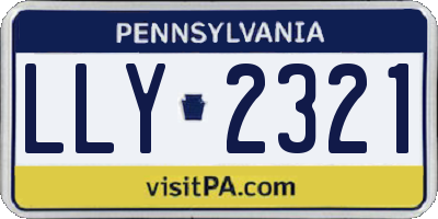 PA license plate LLY2321