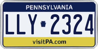 PA license plate LLY2324
