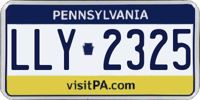 PA license plate LLY2325