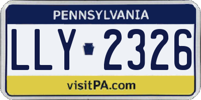 PA license plate LLY2326