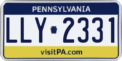 PA license plate LLY2331