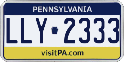 PA license plate LLY2333