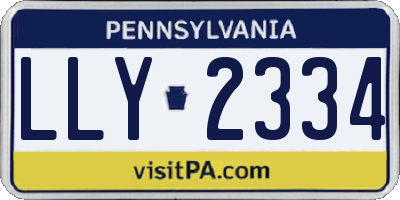 PA license plate LLY2334