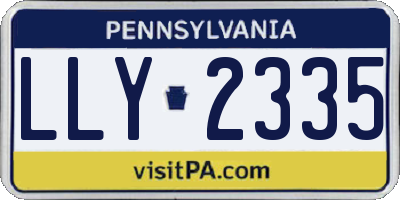 PA license plate LLY2335
