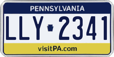 PA license plate LLY2341