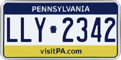 PA license plate LLY2342