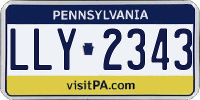 PA license plate LLY2343