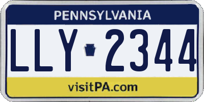 PA license plate LLY2344