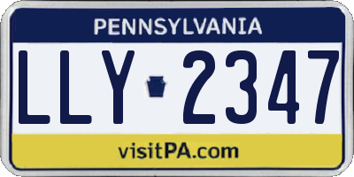 PA license plate LLY2347