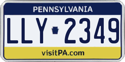 PA license plate LLY2349