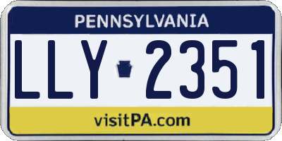 PA license plate LLY2351