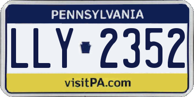 PA license plate LLY2352