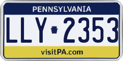 PA license plate LLY2353