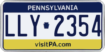 PA license plate LLY2354