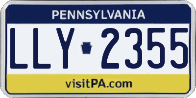 PA license plate LLY2355