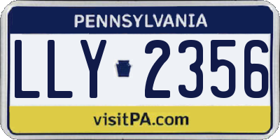 PA license plate LLY2356