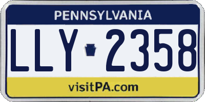 PA license plate LLY2358
