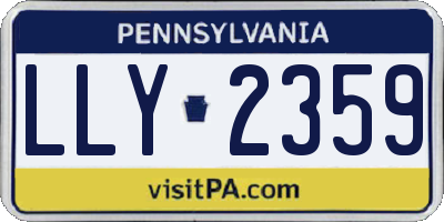 PA license plate LLY2359