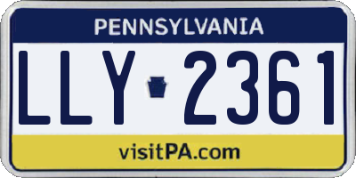 PA license plate LLY2361