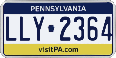 PA license plate LLY2364