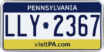 PA license plate LLY2367