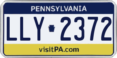 PA license plate LLY2372