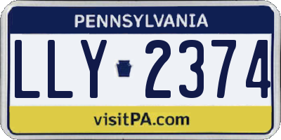 PA license plate LLY2374