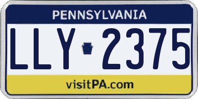 PA license plate LLY2375