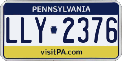 PA license plate LLY2376