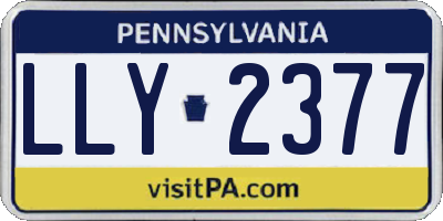 PA license plate LLY2377