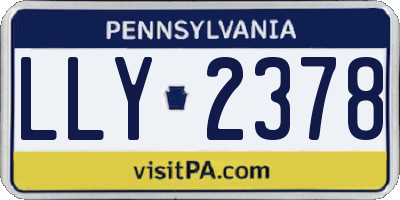 PA license plate LLY2378
