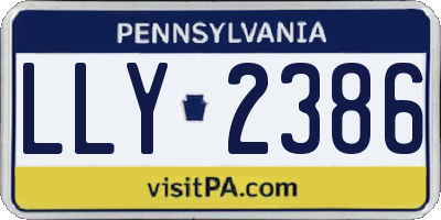 PA license plate LLY2386