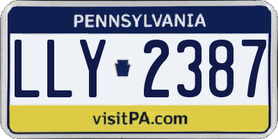 PA license plate LLY2387