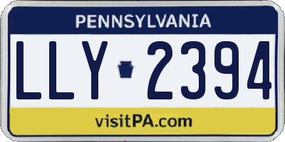 PA license plate LLY2394