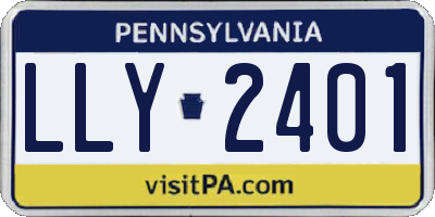 PA license plate LLY2401