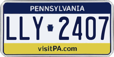 PA license plate LLY2407