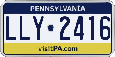 PA license plate LLY2416