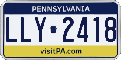 PA license plate LLY2418