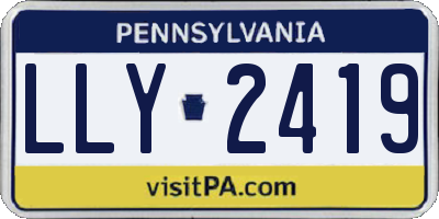 PA license plate LLY2419
