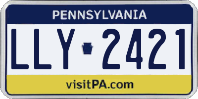PA license plate LLY2421