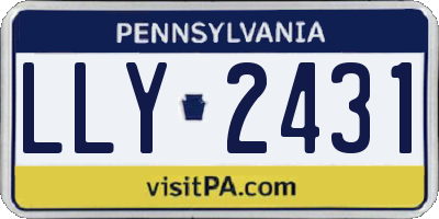 PA license plate LLY2431