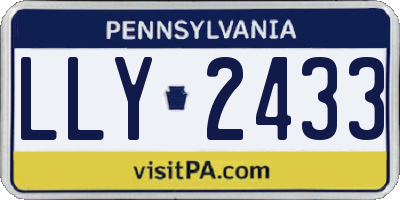 PA license plate LLY2433